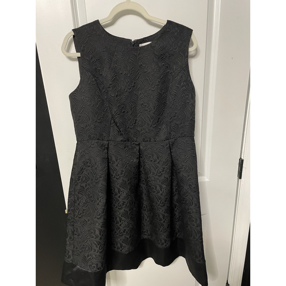 Liz Claiborne Women's Sleeveless Black Jacquard Sheath Dress Size 16